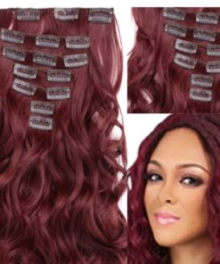 clip on natural curly hair extensions wine long 3