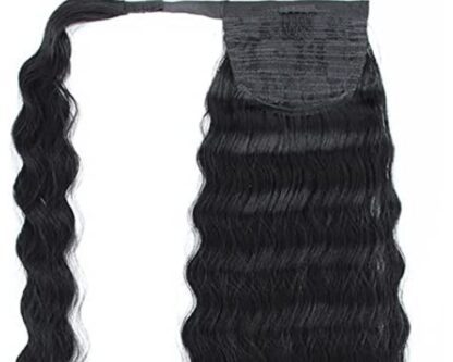 clip on ponytail black hair-deep wave 4