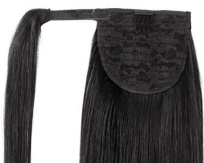 clip on ponytail black hair-straight 4