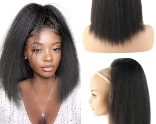 clip on ponytail for short hair black straight 2