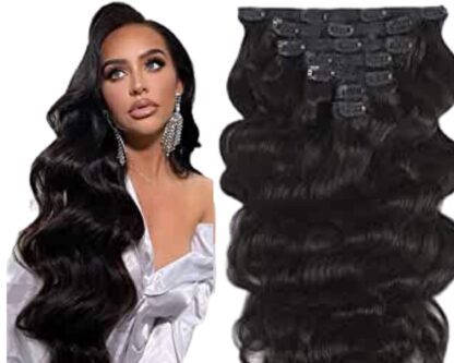 clip on weave for black hair-body wave long 1