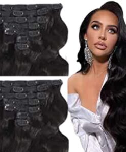 clip on weave for black hair body wave long 2