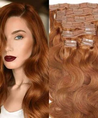 copper clip in hair extensions-wavy long(1)