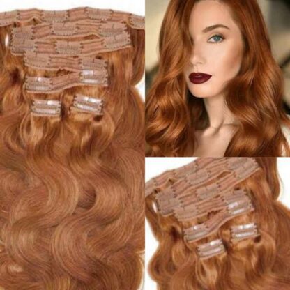 copper clip in hair extensions-wavy long(2)