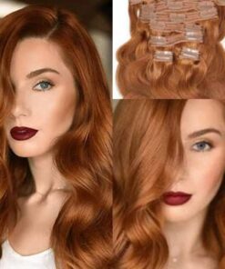 copper clip in hair extensions wavy long3
