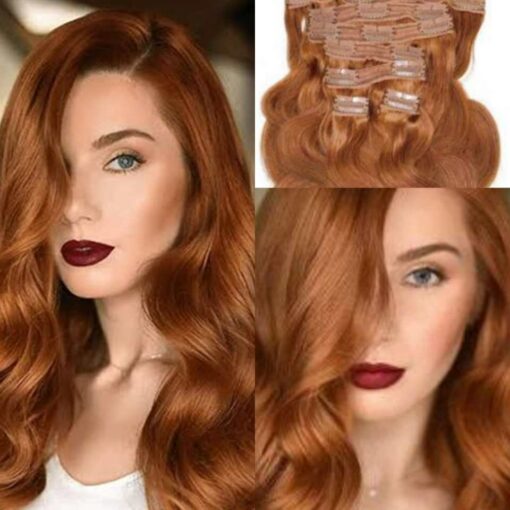 copper clip in hair extensions wavy long3