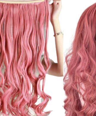 crown extension-pink curly long 1