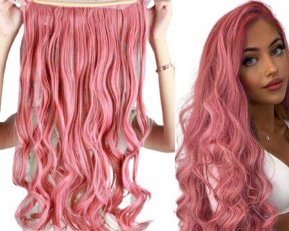 crown extension-pink curly long 1