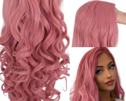 crown extension-pink curly long 2