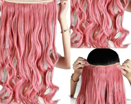 crown extension-pink curly long 3