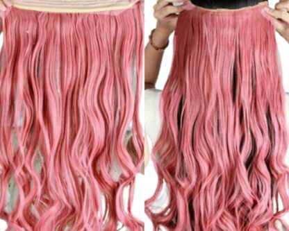 crown extension-pink curly long 4