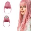 curly clip in bangs pink long 1