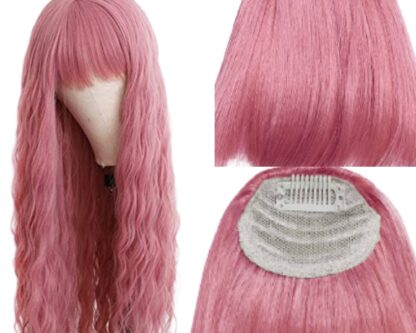 curly clip in bangs-pink long 2