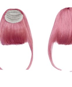 curly clip in bangs pink long 4