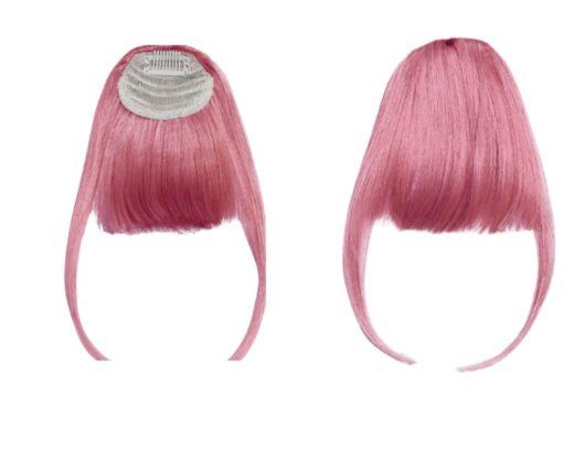 curly clip in bangs pink long 4