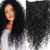curly clip in hair extension long black1