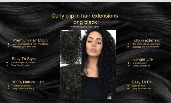 curly clip in hair extension long black5