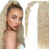curly ponytail extension blond long 1