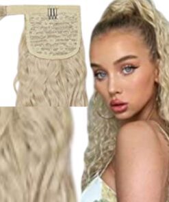 curly ponytail extension blond long 2