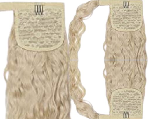 curly ponytail extension blond long 3