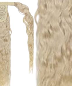 curly ponytail extension blond long 4