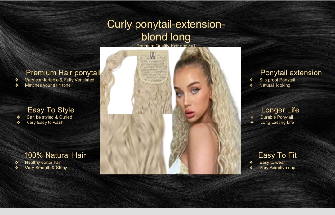 curly ponytail extension-blond long5