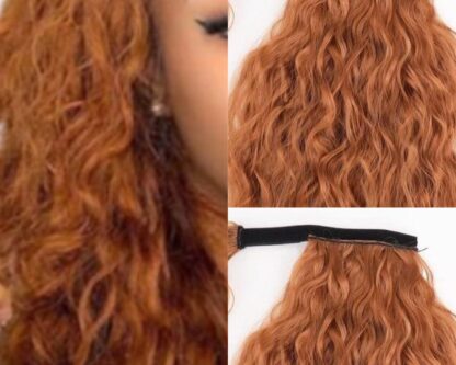 curly ponytail human hair-ginger long curly 2