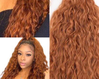 curly ponytail human hair-ginger long curly 3