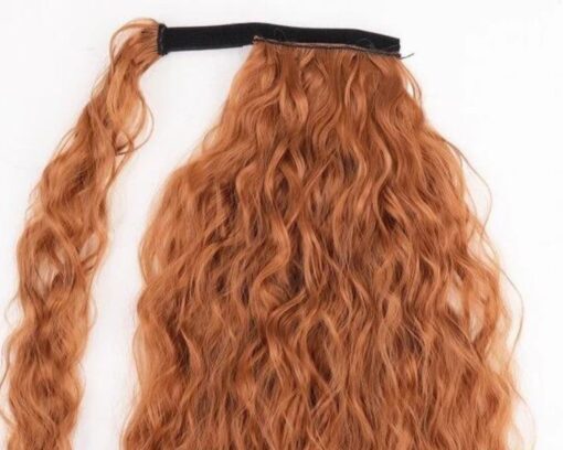 curly ponytail human hair ginger long curly 4