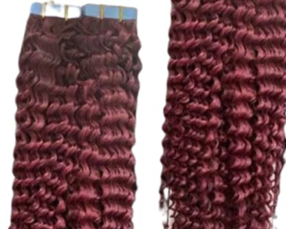 curly tape in extensions-burgundy long 4