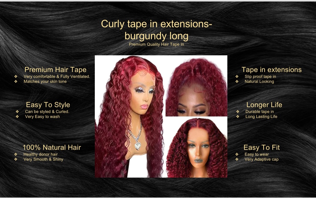 curly tape in extensions-burgundy long5
