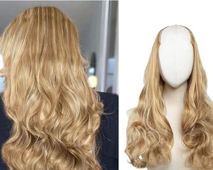 curly tape in hair extensions-blonde long 2