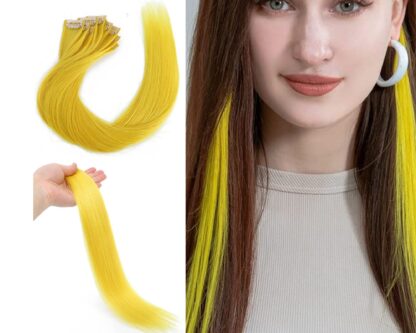 tape in extensions-yellow long straight