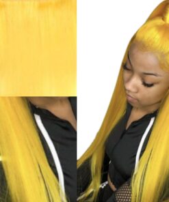 extended ponytail yellow long straight 2