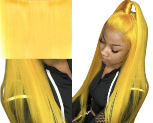 extended ponytail yellow long straight 2