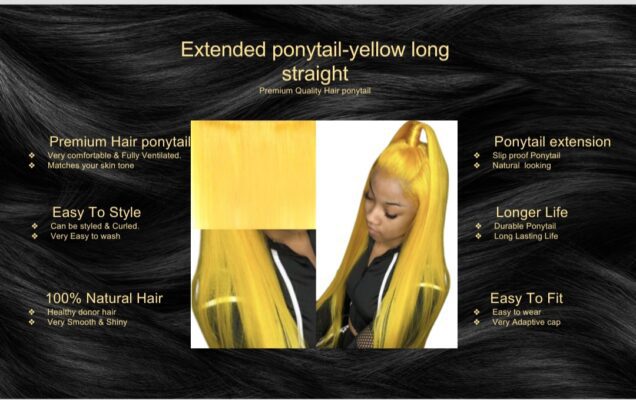 extended ponytail yellow long straight5 extended ponytail yellow long straight5