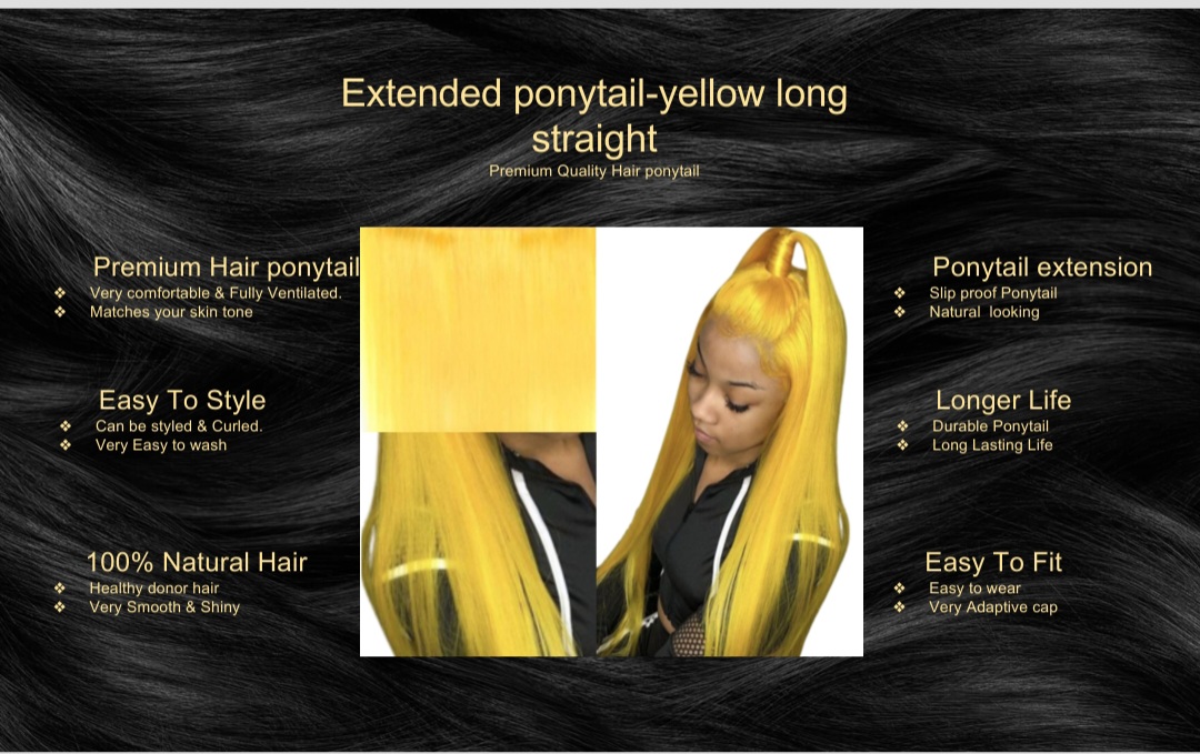 extended ponytail-yellow long straight5