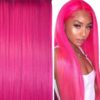 extension for hair pink long straight 1