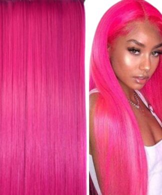 extension for hair pink long straight 1