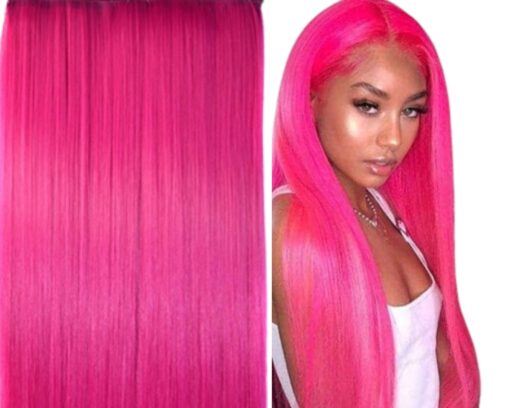 extension for hair pink long straight 1