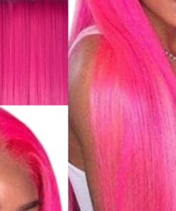 extension for hair pink long straight 2