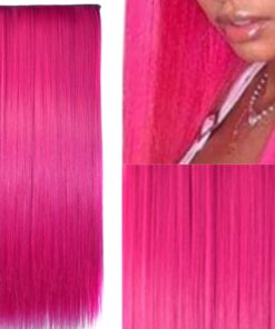 extension for hair pink long straight 3