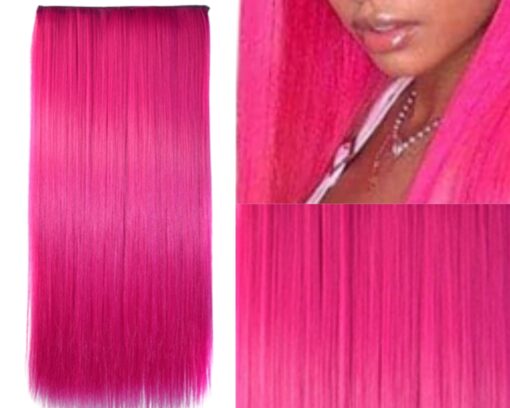 extension for hair pink long straight 3