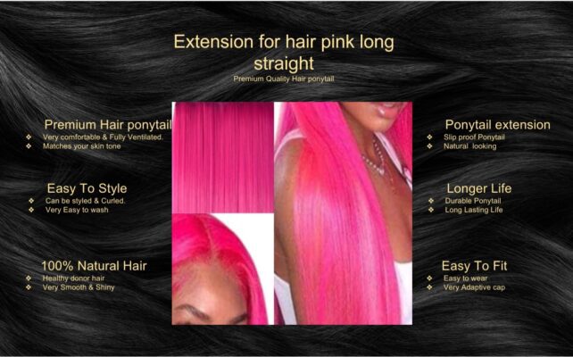 extension for hair pink long straight5