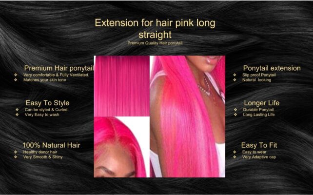 extension for hair pink long straight5 extension for hair pink long straight5