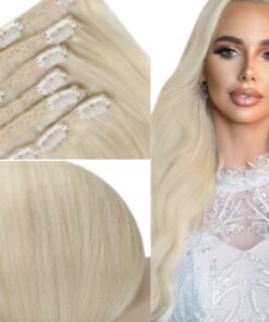 full shine clip in hair extension platinum blonde 2