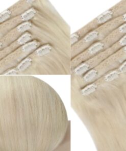 full shine clip in hair extension platinum blonde 3