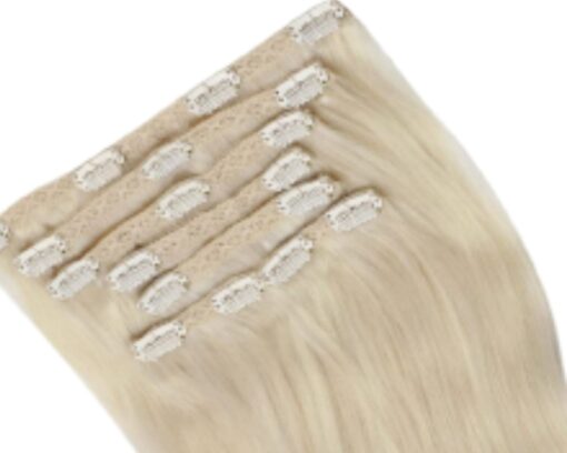 full shine clip in hair extension platinum blonde 4