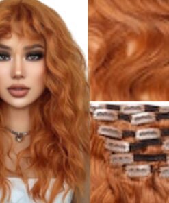 ginger hair extensions clip in body wave long 2