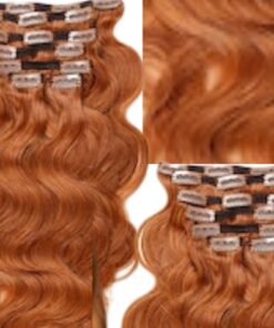 ginger hair extensions clip in body wave long 3